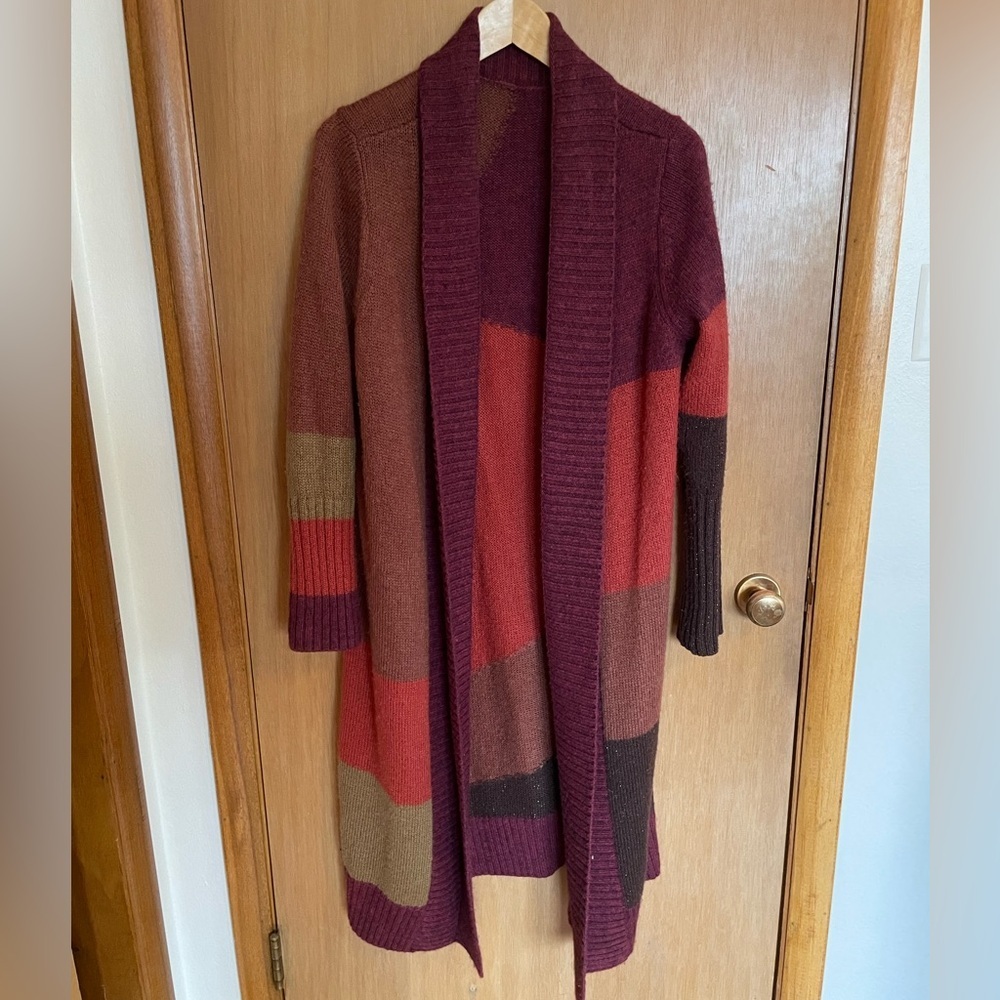 Chicos Abstract Wool Mohair Open Cardigan Duster Size M/L